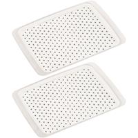 2x Dienbladen Wit Kunststof Met Anti-slip Noppen 26 X 35 Cm - Dienbladen