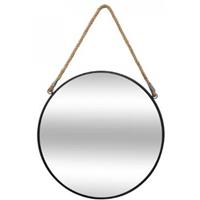 Spiegel - Rond etaal - Zwart - 55cm