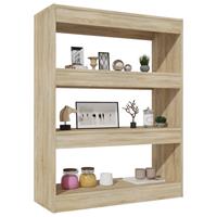 vidaXL Bücherregal/Raumteiler Sonoma-Eiche 80x30x103 cm Holzwerkstoff 