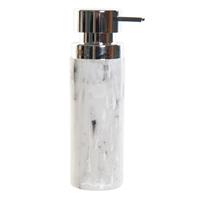 Shoppartners Zeeppompje/zeepdispenser Marmer Look Wit Polystone 400 Ml - Zeeppompjes