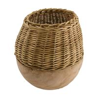 Dijk Natural Collections Vaas Met Wilg En Paulownia Hout-naturel-ø29x28cm