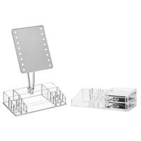 5five Make-up organizer set vakjes en lades 30,5 x 9 cm en een LED spiegel -