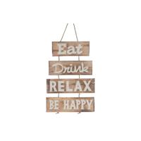 Dijk Natural Collections Bord Eat Drink Relax Be Happy Hout-naturel-38x56x2cm