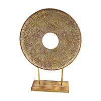 Dijk Natural Collections Rond Ornament Op Voet Metaal-goud-38x11x54cm