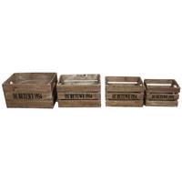 Dijk Natural Collections Houten Kratten Set-4 Stuks-naturel- Tekst De Betuwe 1954