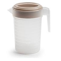 Waterkan/sapkan Transparant/taupe Met Deksel 1 Liter Kunststof chenkkannen