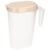 Waterkan/sapkan Transparant/taupe Met Deksel 1.6 Liter Kunststof chenkkannen