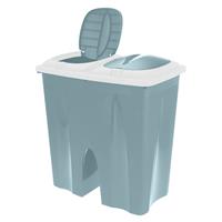 Shoppartners Dubbele Wasmand Groen Met 2 Deksels 50 X 30 X 55 Cm - Wasmanden