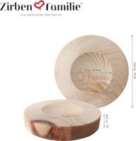 Zirben Familie Ablageteller f. Zirbenkugel beige