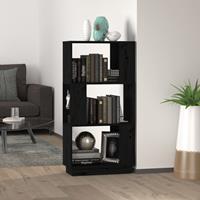 vidaXL Bücherregal/Raumteiler Schwarz 51x25x101 cm Massivholz Kiefer 
