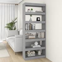 vidaXL Bücherregal/Raumteiler Grau Sonoma 80x30x198 cm Spanplatte 