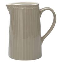 Greengate Schenkkan / Waterkan Alice warm grijs (1 liter) H 17.6 cm