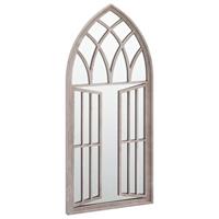 vidaXL Tuinspiegel 100x45 cm ijzer zandkleurig