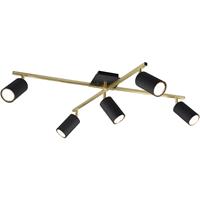 BES LED Led Wandspot - Trion Milona - Gu10 Fitting - 5-lichts - Rond at Zwart/goud - Aluminium