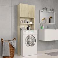 VidaXL Wasmachinekast 64x25,5x190 cm spaanplaat sonoma eikenkleurig - 