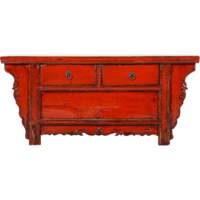 Fine Asianliving Antieke Chinese Kast Rood Glossy B105xD41xH45cm