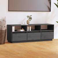 Vidaxl Tv-schrank Grau 140x37x50 Cm Massivholz Kiefer