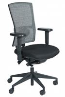Schaffenburg bureaustoel serie NPR 400, zitting zwart stof, Rug mesh/wol zwart-wit gemeleerd, zitting stof zwart, voetkruis zwart