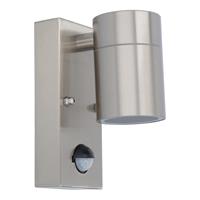 HOFTRONIC™ Mason wandlamp - RVS - Bewegingsmelder en schemerschakelaar - IP44 spatwaterdicht - Spotlight voor binnen en buiten - Exclusief GU10 lichtbron