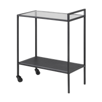 Lisomme Vic houten keuken trolley zwart - 60 x 75 cm