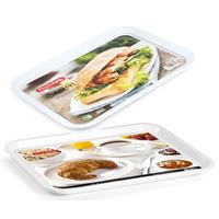 Forte Plastics Kunststof Dienbladen set kleur wit in 2 formaten - 37 x 26 cm en 41 x 31 cm