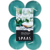 Candles By Spaas 48x Maxi geurtheelichtjes Minty Hammam 10 branduren - Geurkaarsen munt geur - Grote waxinelichtjes - Hammam ritueel