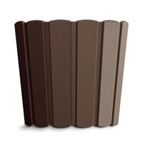 Prosperplast Wood-look plantenpot/bloempot kunststof dia 12 cm/hoogte 11 cm houtbruin voor binnen/buiten