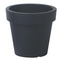 Prosperplast Basic plantenpot/bloempot kunststof dia 13.5 cm/hoogte 12 cm antraciet grijs voor binnen/buiten