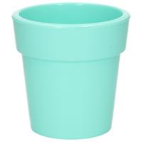 Hega Hogar Basic plantenpot/bloempot kunststof dia 15 cm/hoogte 15 cm pastel groen voor binnen/buiten