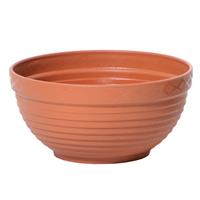 Prosperplast Tafelstuk plantenpot/bloempot kunststof dia 22.5 cm en hoogte 10 cm in het terra cotta voor binnen/buiten