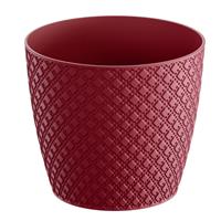 Prosperplast Orient stijl plantenpot/bloempot kunststof dia 22 cm en hoogte 19 cm in het rood voor binnen/buiten