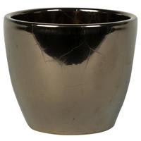 Steege Plantenpot/bloempot in een strakke Scandinavische look goud Dia 13 cm en Hoogte 11 cm glanzend