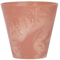 Prosperplast Kunststof bloempot betonlook 20 cm terracotta - Bloempotten/plantenpotten voor binnen en buiten