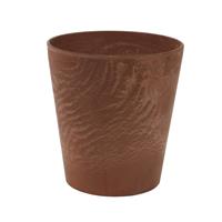 Steege Plantenpot/bloempot tijdloze natuursteen look Dia 17 cm en Hoogte 15 cm in het Artstone dark terra cotta voor binnen/buiten