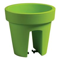 Prosperplast Balkon plantenpot/bloempot lime groen 5 liter kunststof D25 x H22.5 cm voor reling buiten