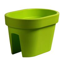 Prosperplast Balkon plantenpotten/bloempotten lime groen 12 liter van kunststof 40 x 27 x 25 cm - Tuin/balkon reling