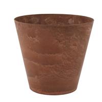 Steege Plantenpot/bloempot tijdloze natuursteen look Dia 22 cm en Hoogte 20 cm in het Artstone dark terra cotta voor binnen/buiten