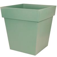 Eda Bloempot Toscane vierkant kunststof groen L32 x B32 x H32 cm - 22 liter - Bloempotten/plantenpotten