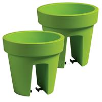 Prosperplast 2x stuks balkon plantenpot/bloempot lime Groen