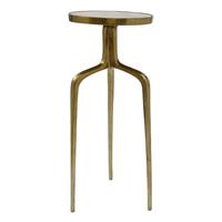 Ptmd Collection Enter Ronde Bijzettafel  H60 x Ø25 cm  Marmer/Aluminium  Koper