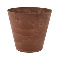 Steege Plantenpot/bloempot tijdloze natuursteen look Dia 37 cm en Hoogte 34 cm in het Artstone dark terra cotta voor binnen/buiten