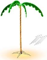 costway LED Lichtslang Palmboom Kunstmatige LED Verlichte Palmboom 175 x 120 x 218cm Groen en Bruin