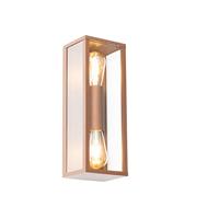 QAZQA Industriële wandlamp roestbruin 38 cm 2-lichts IP44 - Charlois