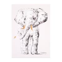 CHILDHOME Ölgemälde Elefant, schwarz/weiß, 40x30 cm