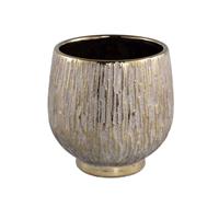 Ptmd Collection Junee Bloempot  16 x 16 x 16 cm  Keramiek  Goud