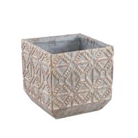 Ptmd Collection Jenah Bloempot  30 x 30 x 30 cm  Cement  Bruin