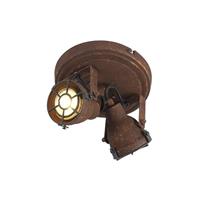 qazqa Robuster Spot rost 2-flammig - Sorra - Rostbraun