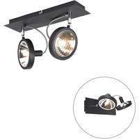 qazqa Design Spot schwarz 2-flammig verstellbar - Nox - Schwarz