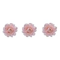 Decoris 4x stuks decoratie bloemen lichtroze met veertjes op clip 11 cm -