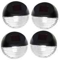 Items 6x Solar LED verlichting voor huis/muur/schutting wandlamp 11 cm zwart -